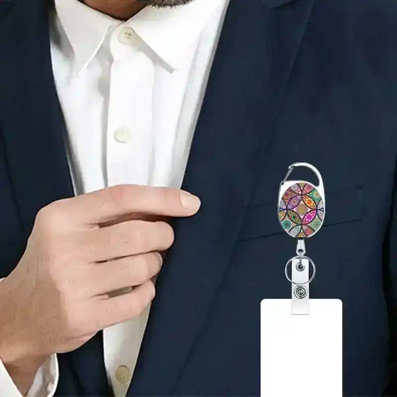Pelsone Retractable ID Badge Holder Keychain for Students and Professionals