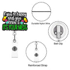 New Design 1 Piece Glitter Retractable Nurse Badge Reel Inspiring Phrase Name Tag ID Card Holder Lanyard School Office Supply