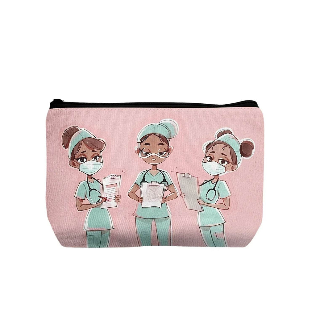 Nurse makeup bag gift, nurse zipper bags, waterproof linen makeup bags, storage bag, nurse gift 7 22 x 17