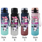 Sanrio 650ml Cartoon-Themed Portable Water Bottle – Large Capacity, Leak-Proof Plastic SA12