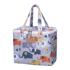 Portable Lunch Bag New Thermal Insulated Lunch Box Tote Cooler Functional Handbag Student Bento Pouch School Food Storage Bags elephant
