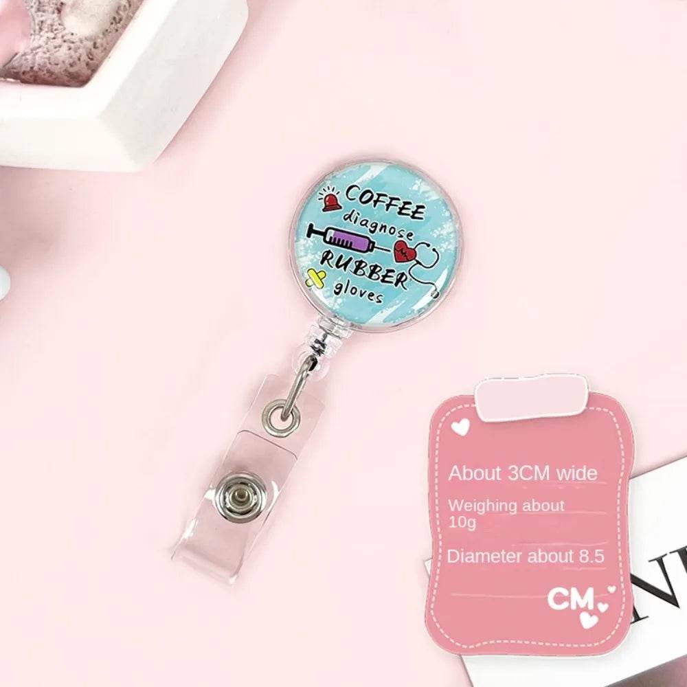 Easy To Pull Buckle Nurse Retractable Badge Reel ID Card Accessories Fashion Nurse ID Card Clips Simplicity Cute