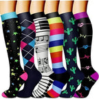 6 Pairs of Men and Women Compression Socks - Ideal for Running, Soccer, and Everyday Comfort!