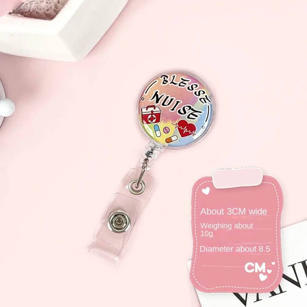 Easy To Pull Buckle Nurse Retractable Badge Reel ID Card Accessories Fashion Nurse ID Card Clips Simplicity Cute