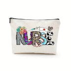 Nurse makeup bag gift, nurse zipper bags, waterproof linen makeup bags, storage bag, nurse gift 6 22 x 17