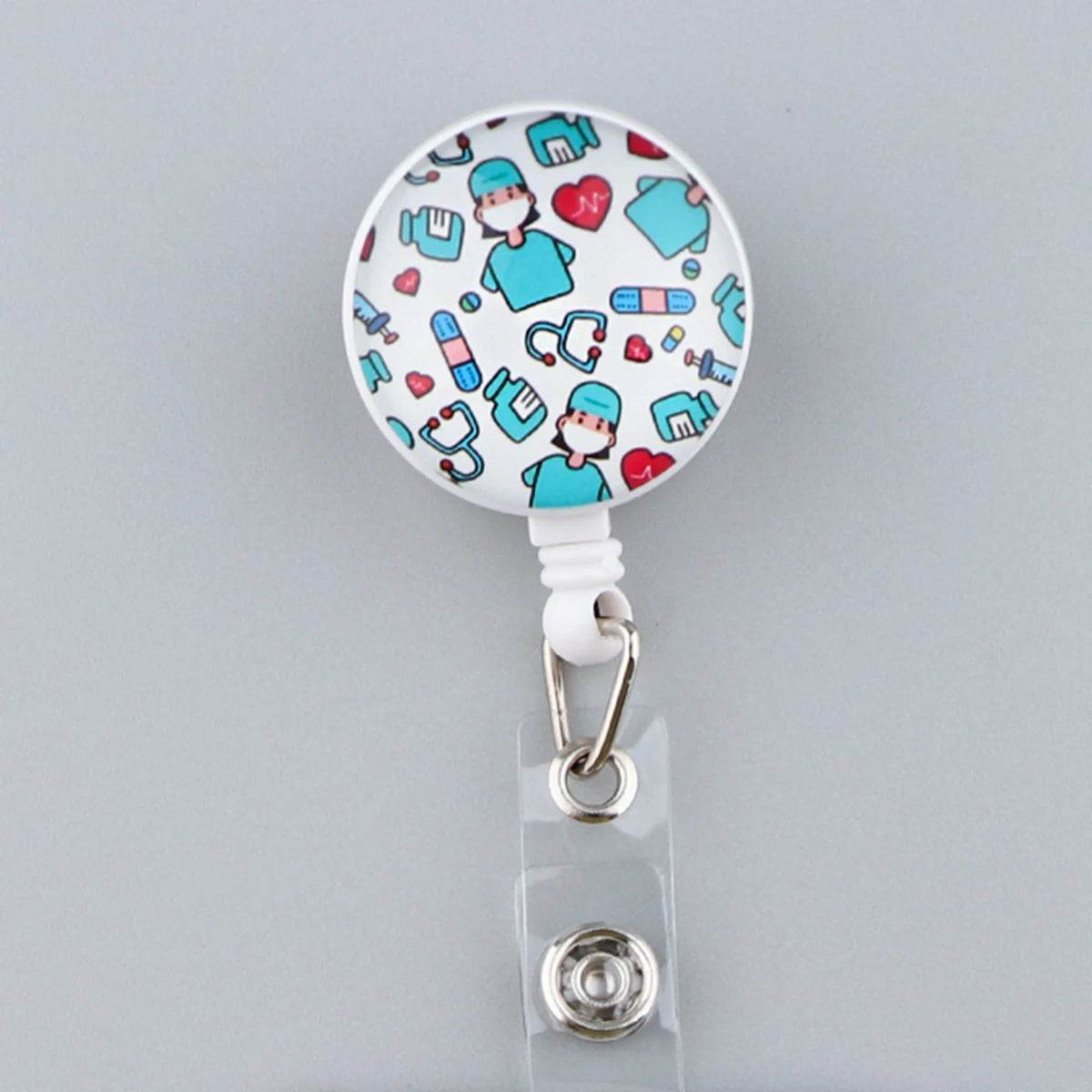 CB693 Grey's Anatomy Cartoon Pattern Retractable Nurse Badge Reel Holder Doctor Student ID Card Holder Exhibition Holder 12