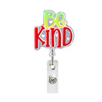 New Design 1 Piece Glitter Retractable Nurse Badge Reel Inspiring Phrase Name Tag ID Card Holder Lanyard School Office Supply