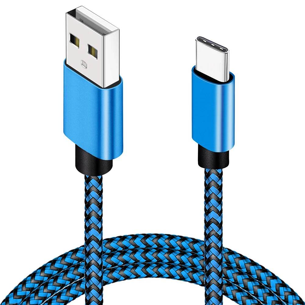 USB Type C Cable Date Sync 2.4A Fast Charging 1M 4Pack Nylon Braided Wire Charger Cable For Samsung Huawei Android Mobile Phone 1piece blue