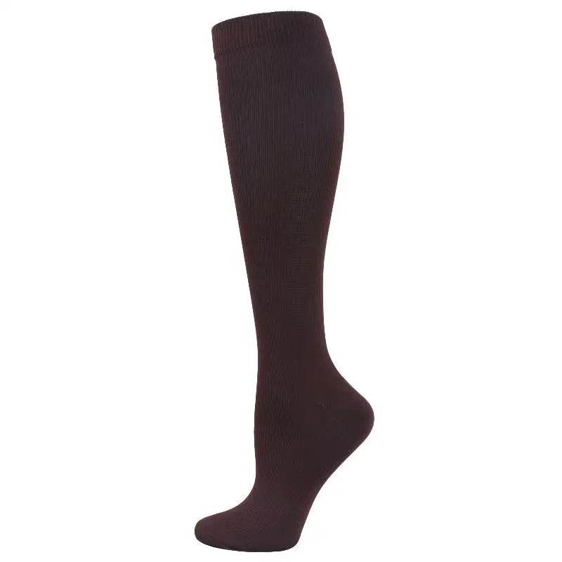 Compression Socks Running Sports Socks Medical Nursing 20-30mmhg for Flight Travel Pregnancy Edema Diabetes Varicose Veins Socks YSZ03-Coffee