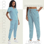 Unisex Medical Scrubs - Soft Fabric Clinical Workwear for Healthcare Vibes 42032-Light blue