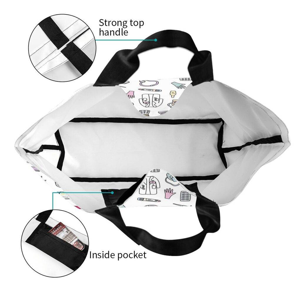 Spacious Eco-Friendly Healthcare Tote Bag with Durable Handles and Secure Zipper Closure
