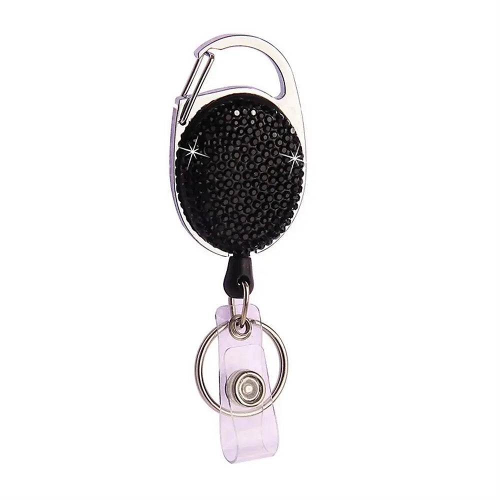 Stunning Color Crystal Rhinestones Badge Reel Black