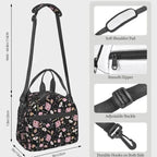 Healthcare inspired, Insulated Lunch Bag Women Thermal Lunch Box Portable Tote Cooler Handbag Bento Pouch Container with Shoulder Strap