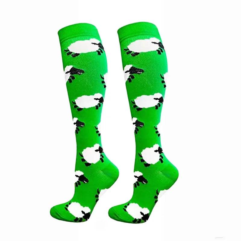 Men Women Socks Compression Socks Elastic Sports Beautiful Leg Nurse Stocking Jogging Climbing Cycling Flight Excercise 32