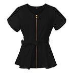 Short Sleeve Women's Scrub Tops for Work Medical Uniforms for Surgery