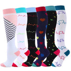 6 Pairs of Men and Women Compression Socks - Ideal for Running, Soccer, and Everyday Comfort!