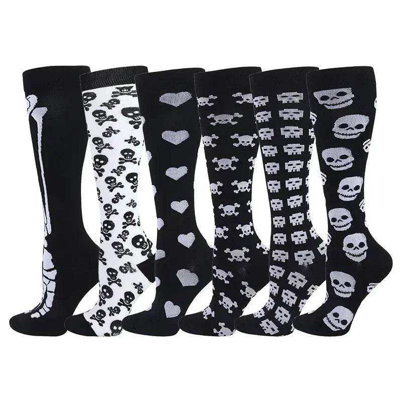 6 Pairs of Men and Women Compression Socks - Ideal for Running, Soccer, and Everyday Comfort! T-ANS006-36