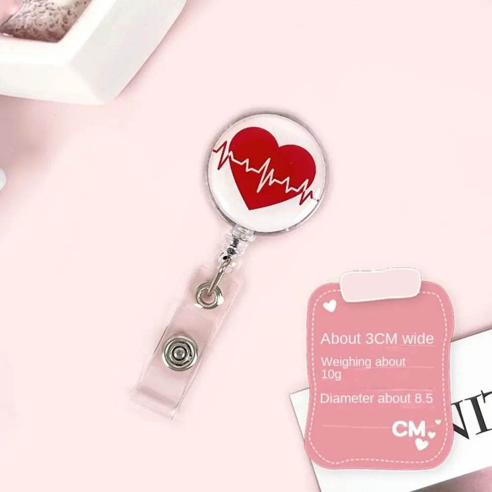 Easy To Pull Buckle Nurse Retractable Badge Reel ID Card Accessories Fashion Nurse ID Card Clips Simplicity Cute style 5