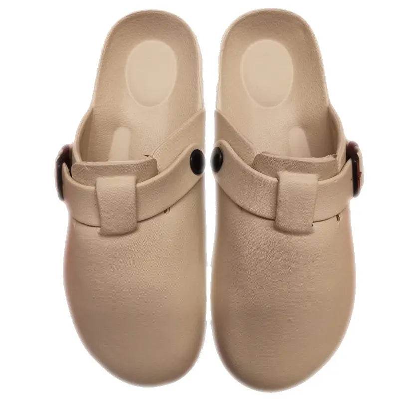 Waterproof Nurse Clogs - Comfortable Slide-on Clogs for Doctors and Nurses Khaki