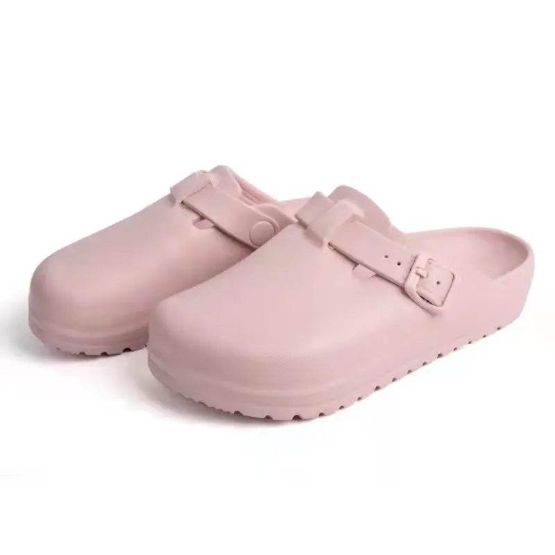 Nonskid Waterproof Clogs - Perfect Nurse and Doctor Shoes Smoke pink(0225)