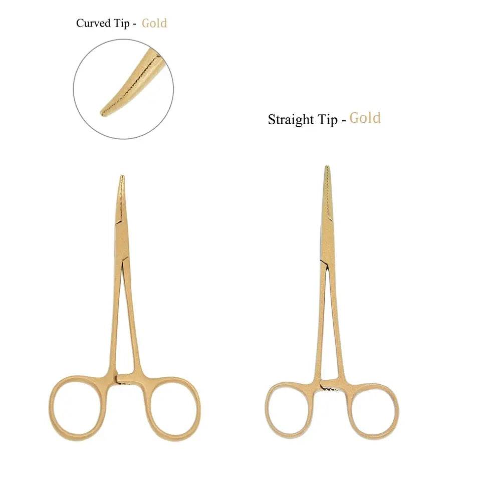 Straight Trauma Hemostatic Forceps, Stainless Steel Clamps, Colorful Hemostats Gold 1PC Straight Head