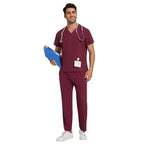Surgical Uniform, Unisex Scrubs, Jogger Scrubs Set, Multiple Colors 42168-Burgundy