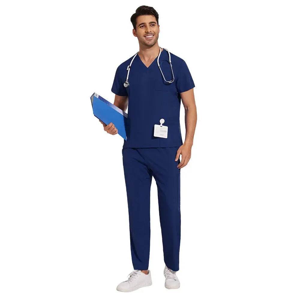 Surgical Uniform, Unisex Scrubs, Jogger Scrubs Set, Multiple Colors 42168-dark blue