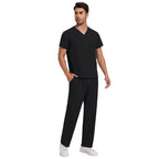 Surgical Uniform, Unisex Scrubs, Jogger Scrubs Set, Multiple Colors 42168-black