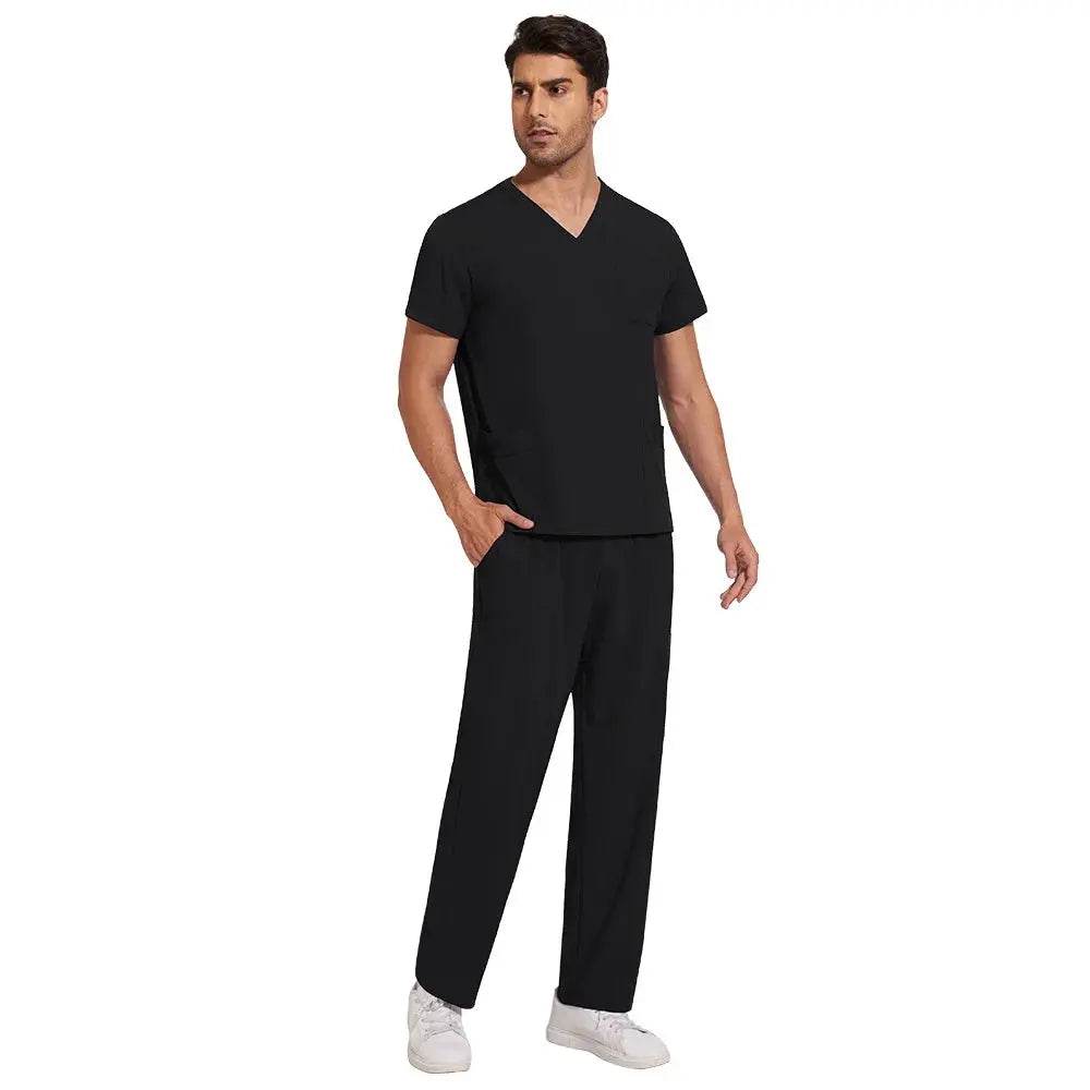 Surgical Uniform, Unisex Scrubs, Jogger Scrubs Set, Multiple Colors 42168-black