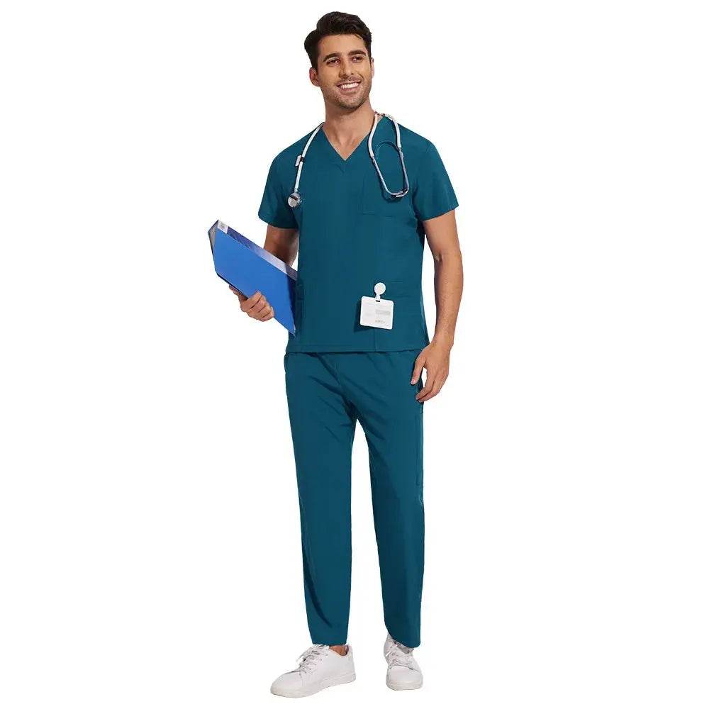 Surgical Uniform, Unisex Scrubs, Jogger Scrubs Set, Multiple Colors 42168-azure blue