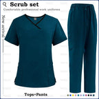 Surgical Uniforms for Women - Nursing Sets with Pocket Top and Straight Pants for Medical, Clinical, and Beauty Salon Use 42169-Caribbean Blue
