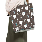 Playful Cartoon Nurse Print Foldable Shoulder Bags with Large Capacity – Eco-Friendly Tote for Shopping, Travel &amp; Beach