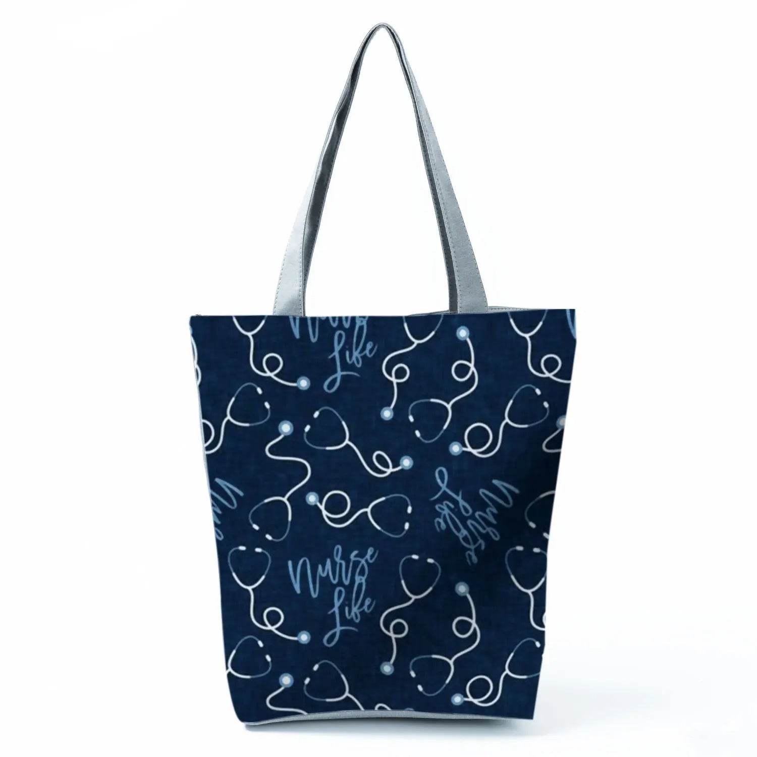 Playful Cartoon Nurse Print Foldable Shoulder Bags with Large Capacity – Eco-Friendly Tote for Shopping, Travel &amp; Beach hl4550 Nurse Handbag