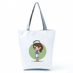 Fashion Tote Customized Cartoon Dentist Nurse Shoulder Bag Eco Reusable Shopping Bag Ladies Handbags for Women Casual Portable hl1552 Nurse Bag