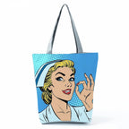 Fashion Tote Customized Cartoon Dentist Nurse Shoulder Bag Eco Reusable Shopping Bag Ladies Handbags for Women Casual Portable hl1235 Nurse Bag
