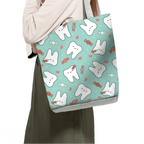 Playful Cartoon Nurse Print Foldable Shoulder Bags with Large Capacity – Eco-Friendly Tote for Shopping, Travel &amp; Beach