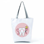 Fashion Tote Customized Cartoon Dentist Nurse Shoulder Bag Eco Reusable Shopping Bag Ladies Handbags for Women Casual Portable hl4564 Nurse Bag