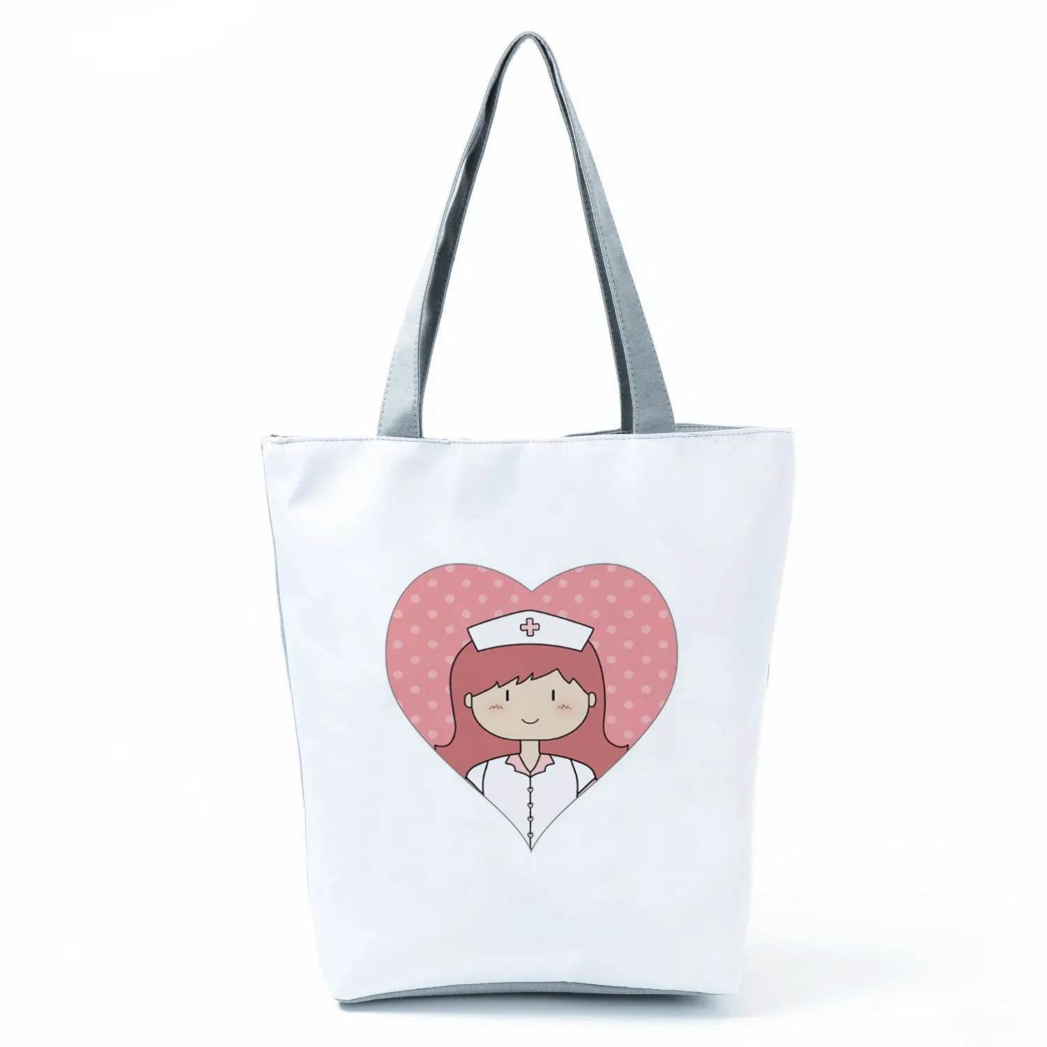 Fashion Tote Customized Cartoon Dentist Nurse Shoulder Bag Eco Reusable Shopping Bag Ladies Handbags for Women Casual Portable hl1554 Nurse Bag