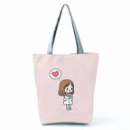 Fashion Tote Customized Cartoon Dentist Nurse Shoulder Bag Eco Reusable Shopping Bag Ladies Handbags for Women Casual Portable hl1556 Nurse Bag