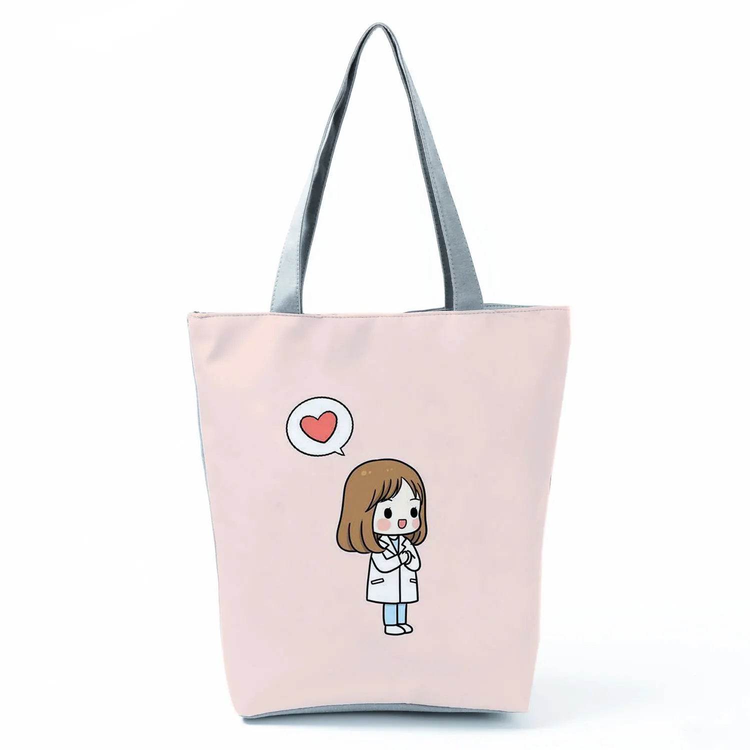Fashion Tote Customized Cartoon Dentist Nurse Shoulder Bag Eco Reusable Shopping Bag Ladies Handbags for Women Casual Portable hl1556 Nurse Bag