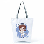 Playful Cartoon Nurse Print Foldable Shoulder Bags with Large Capacity – Eco-Friendly Tote for Shopping, Travel &amp; Beach hl4545 Nurse Handbag