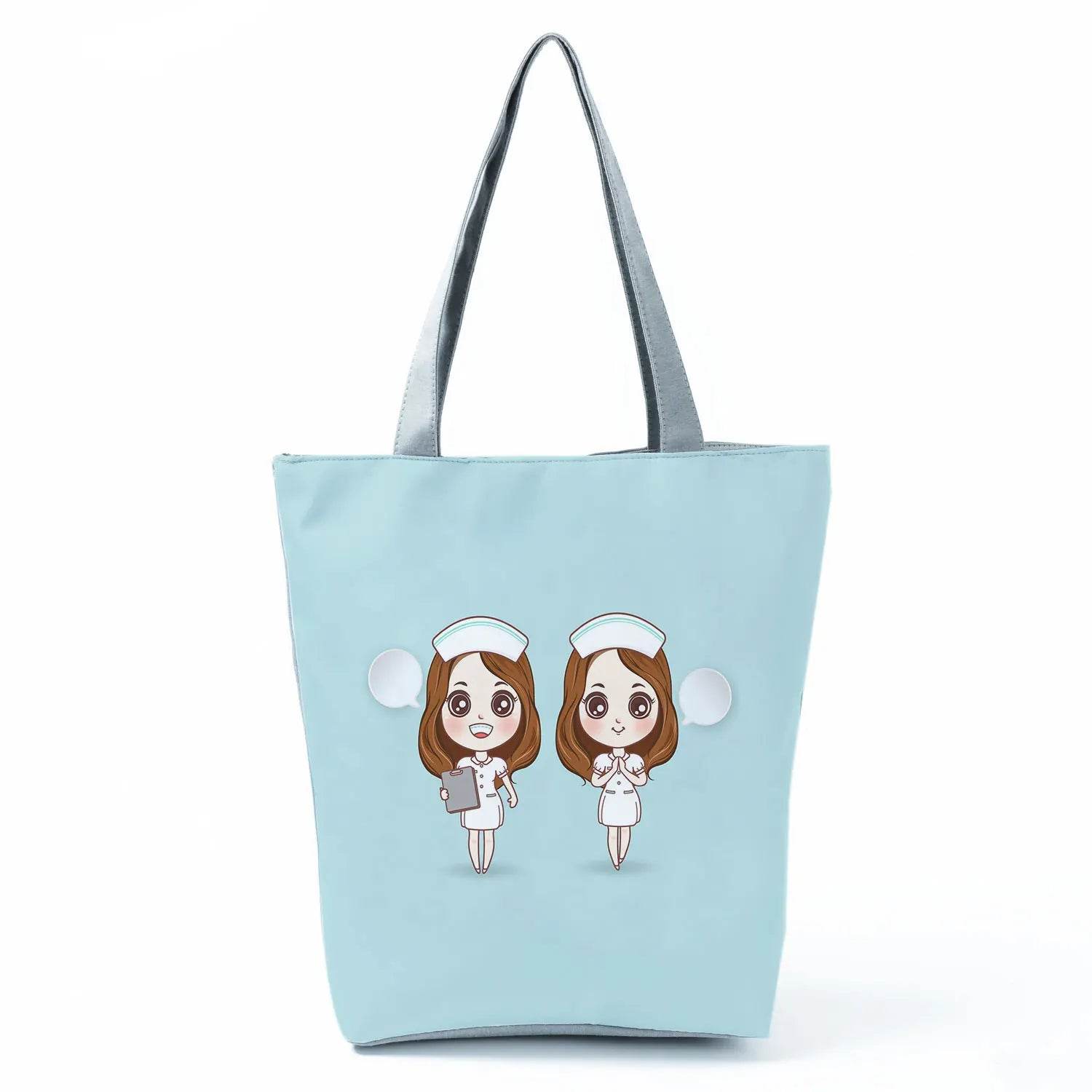 Fashion Tote Customized Cartoon Dentist Nurse Shoulder Bag Eco Reusable Shopping Bag Ladies Handbags for Women Casual Portable hl1544 Nurse Bag