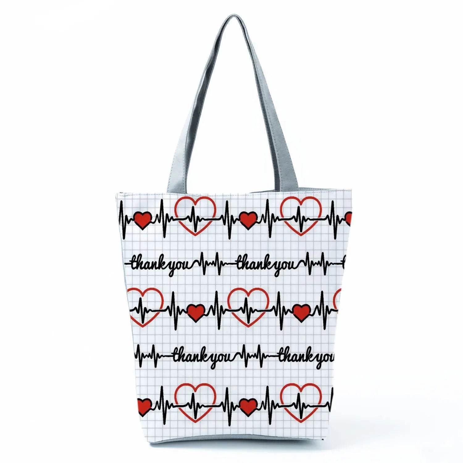 Playful Cartoon Nurse Print Foldable Shoulder Bags with Large Capacity – Eco-Friendly Tote for Shopping, Travel &amp; Beach hl4551 Nurse Handbag