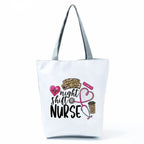 Fashion Tote Customized Cartoon Dentist Nurse Shoulder Bag Eco Reusable Shopping Bag Ladies Handbags for Women Casual Portable hl4561 Nurse Bag