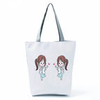 Fashion Tote Customized Cartoon Dentist Nurse Shoulder Bag Eco Reusable Shopping Bag Ladies Handbags for Women Casual Portable hl1551 Nurse Bag