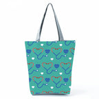 Playful Cartoon Nurse Print Foldable Shoulder Bags with Large Capacity – Eco-Friendly Tote for Shopping, Travel &amp; Beach hl4557 Nurse Handbag