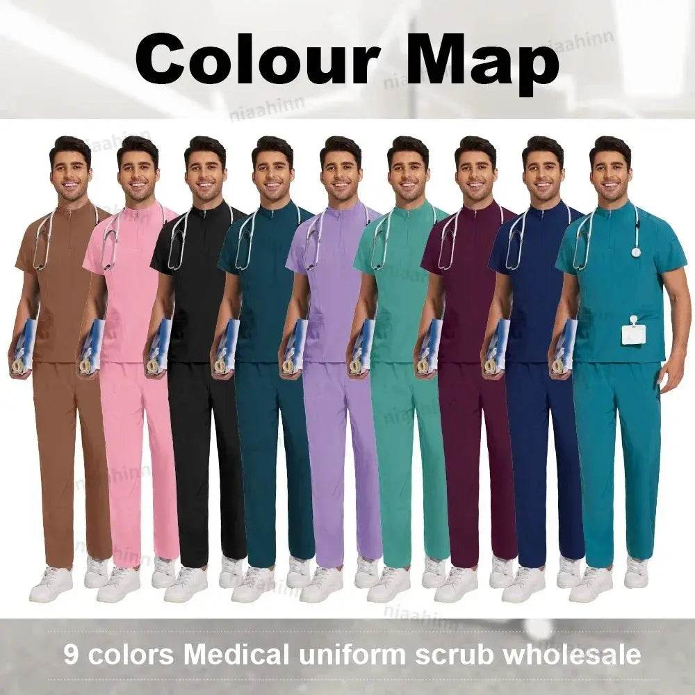 Unisex Medical Scrubs, Short Sleeved, Top and Pants Sets, Soft Uniforms
