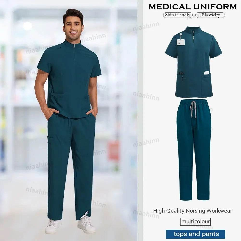 Unisex Medical Scrubs, Short Sleeved, Top and Pants Sets, Soft Uniforms