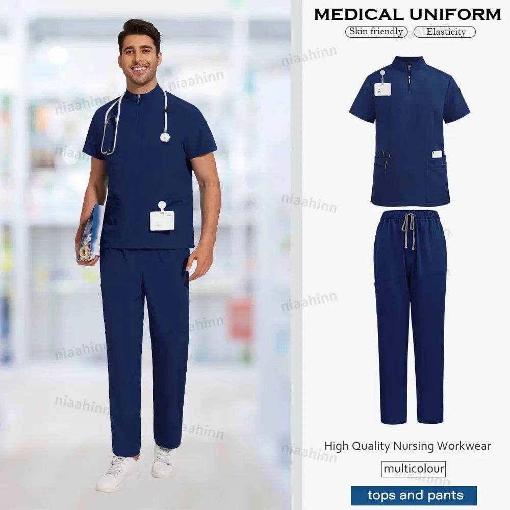 Unisex Medical Scrubs, Short Sleeved, Top and Pants Sets, Soft Uniforms