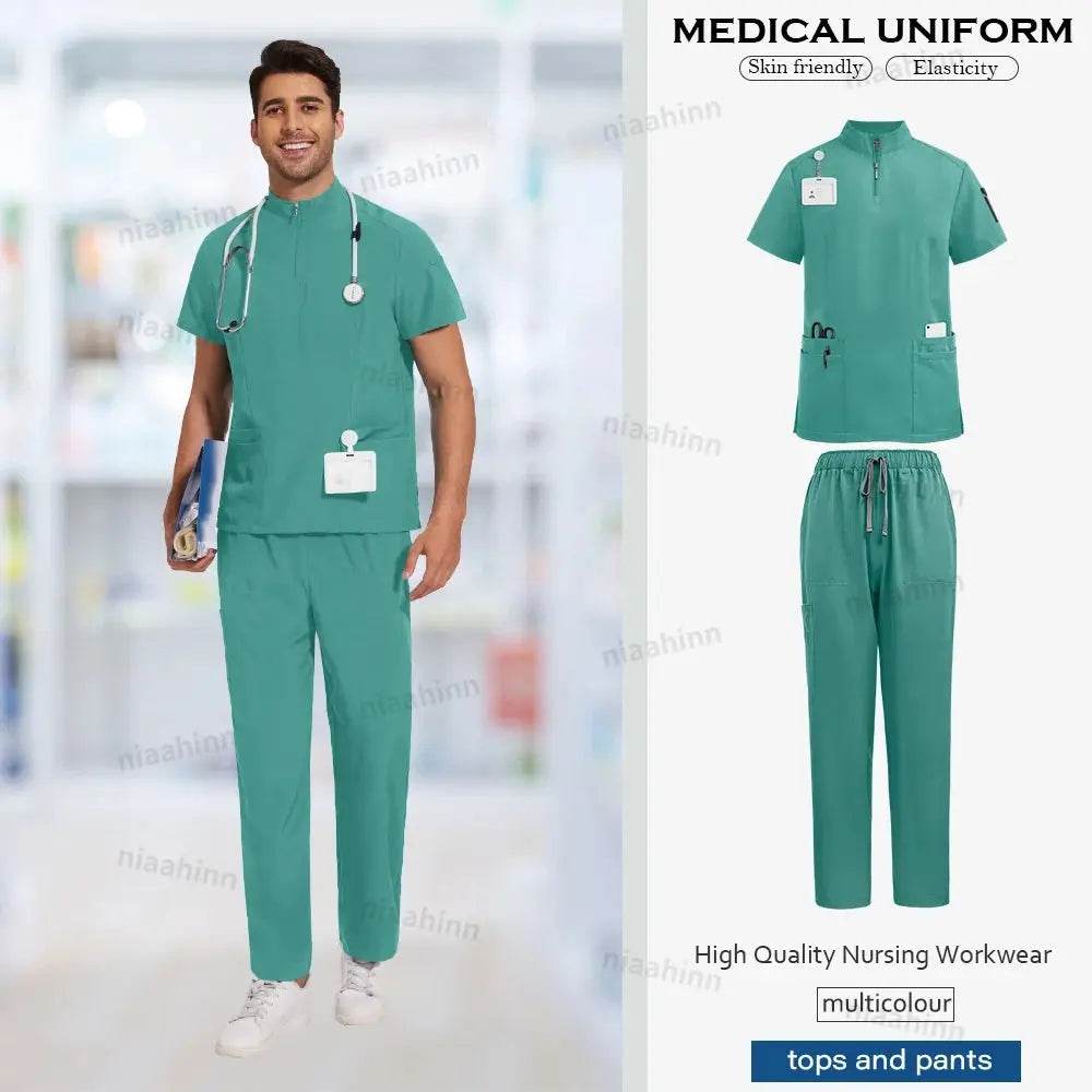 Unisex Medical Scrubs, Short Sleeved, Top and Pants Sets, Soft Uniforms